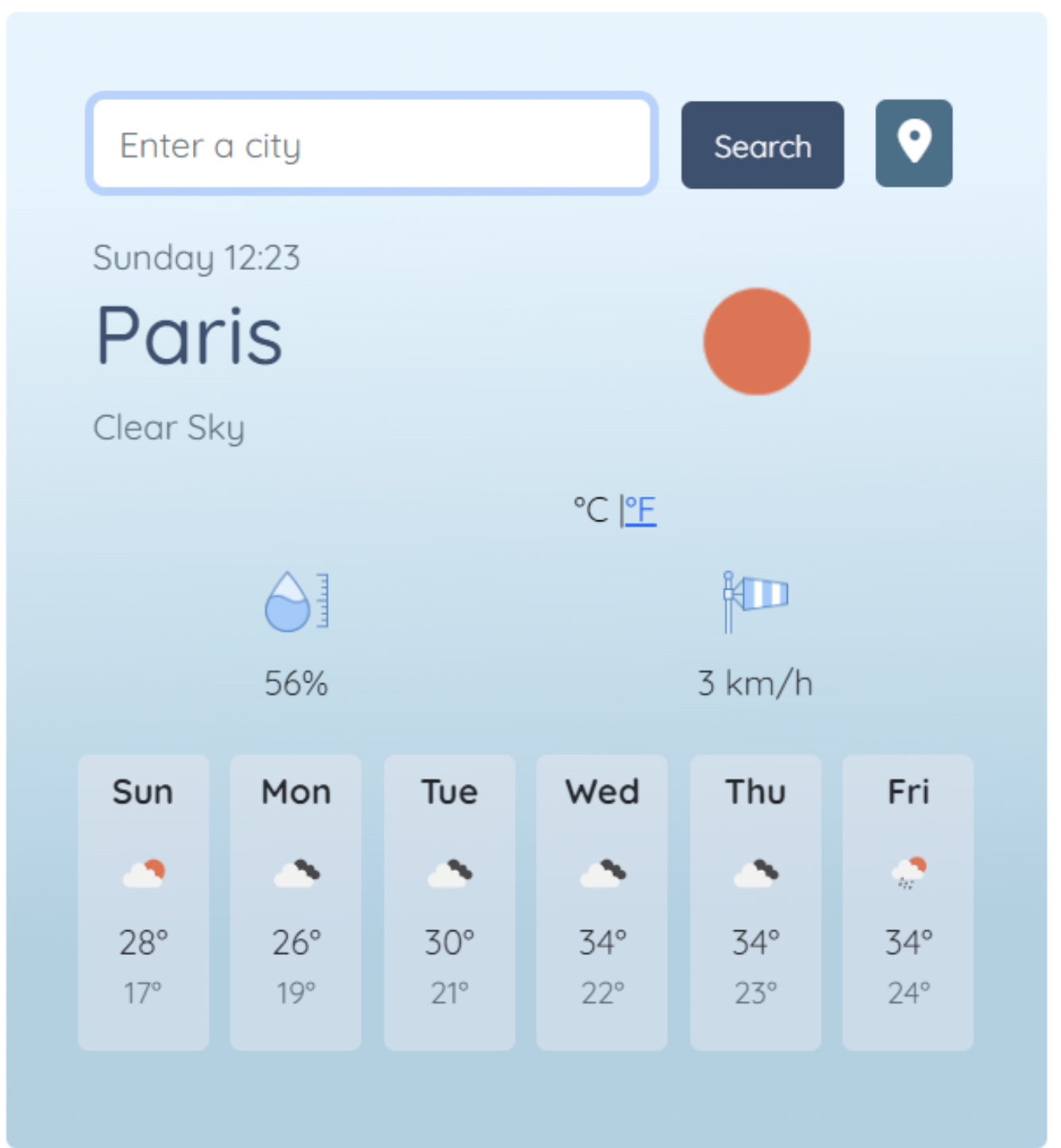 Weather app preview